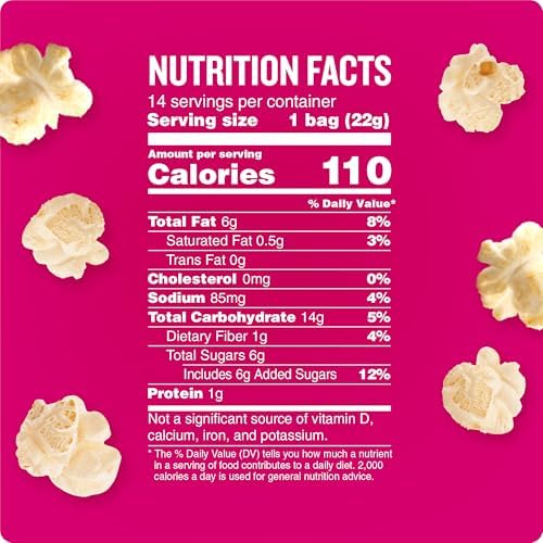 Angie's BOOMCHICKAPOP Sweet & Salty Kettle Corn Popcorn, 0.77 oz. Individual Bag, 14-Count