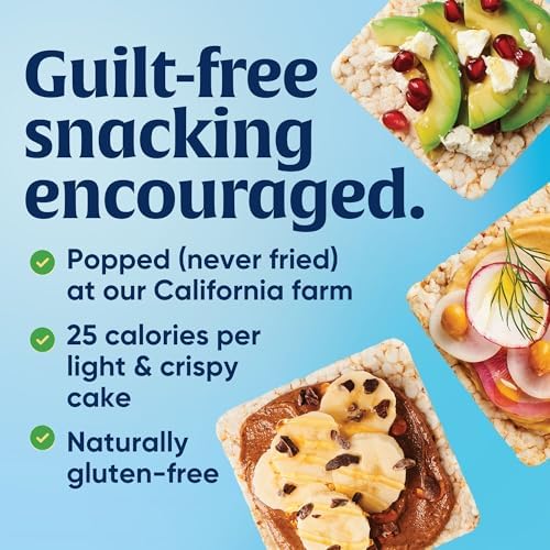 Lundberg Organic Thin Stackers, Brown Rice, Lightly Salted, Thin Rice Cakes, Gluten-Free, Vegan, Healthy Snacks, 6 Oz