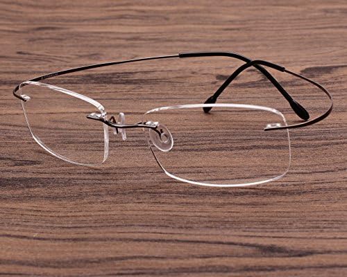 Agstum Titanium Rimless Flexible Frame Hingeless Optical Eyeglasses Clear Lens