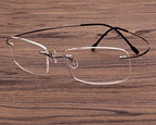 Agstum Titanium Rimless Flexible Frame Hingeless Optical Eyeglasses Clear Lens