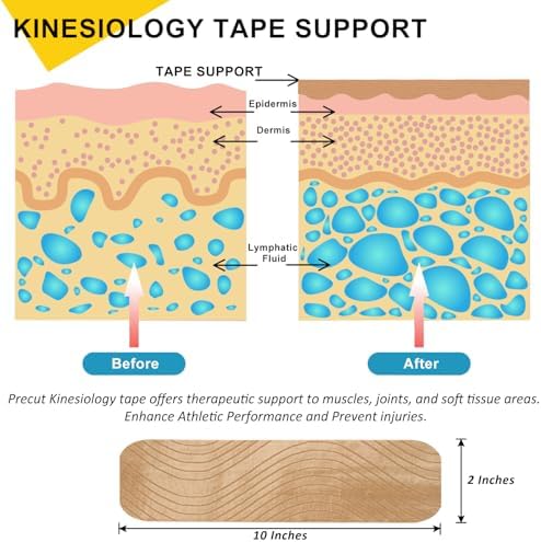 Kinesiology Tape Precut 3 Rolls, Athletic Sports Tape for Muscle Joints Support, 60 Strips for Knee Ankle Shoulder Wrist, Latex Free and Water Resistant, Beige
