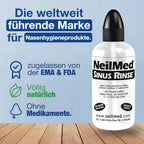 NeilMed Sinus Rinse Starter Kit with 5 Premixed Saline Packets - Large Volume Low Pressure Saline Nasal Irrigation & moisturizing Complete System