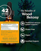 Herb Pharm Certified Organic Wood Betony Liquid Extract - 1 Ounce (DWOOD01)