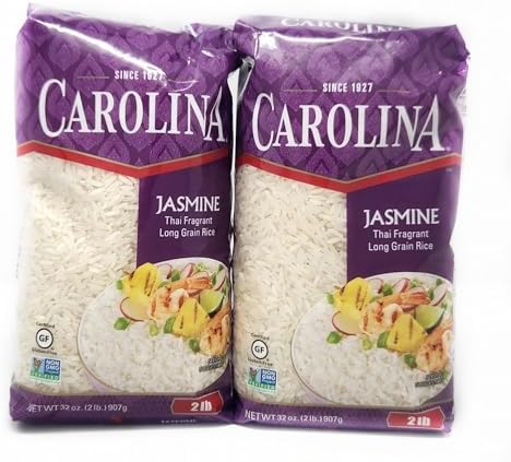 2 pack of Carolina River Rice 2lb Bag Since 1927 (Jasmine Thai Fragrant Long Grain Rice)