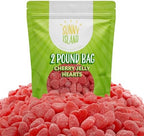 Candy Hearts | 2-Pound Bag | Cherry Hearts Jelly Candy | Gelatin Free Cherry Jellies for Buffets, Party Favors, Gifting & Snacking | Nostalgic Chewy Treat
