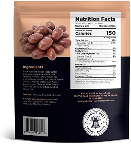 Milk Chocolate Covered Almonds | 15 Oz Bag | Roasted Chocolate Covered Nuts | Creamy & Crunchy Snack Nuts | Office Candy, Gourmet Party Favor & Gift Basket Filler