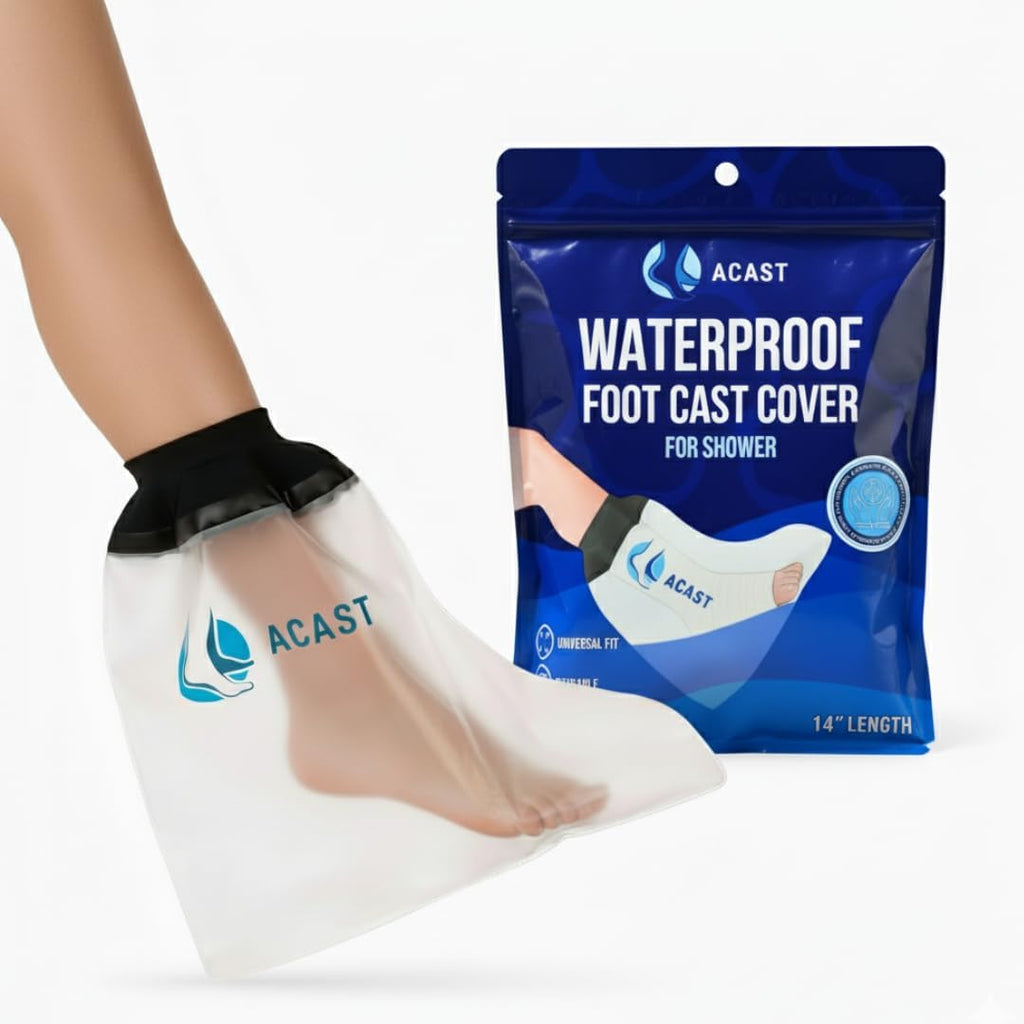 ACAST Waterproof Foot Cast Cover for Shower | Reusable Cast Protector for Plaster & Dressings | Secure No-Leak Seal | Easy Slip-On Bathing & Shower Protection | Comfortable Adult Design