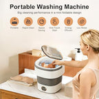 Portable Washing Machine - 20L Mini Foldable Washer with Spin Basket, 3 Cleaning Modes & Deep Cleaning for Small Clothes, Collapsible Laundry for Apartment, Home, Hotel and Travel (Gray)