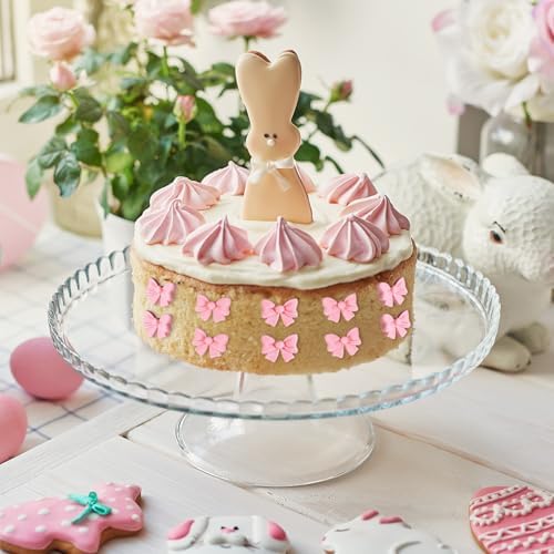 Bewudy 50Pcs Pink Bow Cupcake Toppers, Bowknot Cake Decorations Birthday Decorations for Theme Parties Bridal Engagement Wedding Baby Showers Birthday Party (Not Edible)