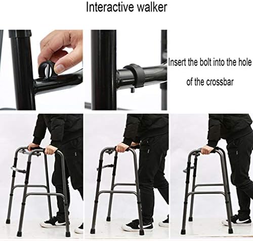 Foldable Walking Frame,Geriatric Elderly - Adjustable Height:70~80cm - Walking Aid Armrest Thickened Steel Pipe Crutch Decoration