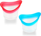 Ptwola 2pcs Eye Wash Cup Eye Wash Cleaner Kit Silicone Eyes Cleaning Cup for Rinse Portable Care Tool Transparent with Storage Container for Quick Relief Tired Dust Cleaning Makeup Irritants