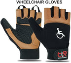 BTR Wheelchair Gloves for Men and Women | Mobility and Disability Gloves with Breathable, Lightweight Design, Non-Slip Grip, and Padded Palm Protection