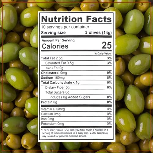 Santa Barbara Gourmet Garlic Stuffed Olives - Meaty Green Olives with Crunchy Garlic - Perfect for Cocktails or Straight from the Jar - 2-Pack, 10 oz each