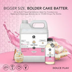 Dolce Flav Cake Batter Flavoring – 32 Ounce Water-Soluble Kosher, Sugar-Free, Concentrated Birthday Cake Flavor for Frosting, Cupcakes & Ice Cream