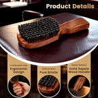 Beard Brush for Men, Natural Boar Bristle Sapele Wood Brush for Beard and Hair, Men's Grooming Kit with Pocket Beard Comb for Facial Hair Styling, Growth, Shine
