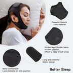 Anti Snore Chin Strap [Upgraded], Vosaro Snoring Solution Effective Anti Snore Device, Adjustable and Breathable Stop Snoring Head Band for Men Women, Black