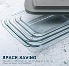 8-Piece Deep Glass Baking Dish Set with Plastic lids,Rectangular Glass Bakeware Set with Lids, Baking Pans for Lasagna, Leftovers, Cooking, Kitchen, Freezer-to-Oven and Dishwasher, Gray