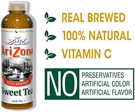 AriZona Sweet Tea Premium Brewed Southern Style, 20 Fl Oz, Pack of 24