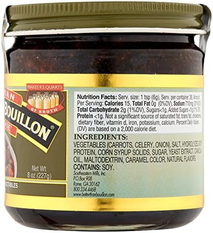 Better Than Bouillon Vegetarian No Beef Base, Made with Seasoned Vegetables, Certified Vegan, Makes 9.5 Quarts of Broth, 38 Servings 8 Ounce (Pack of 4)