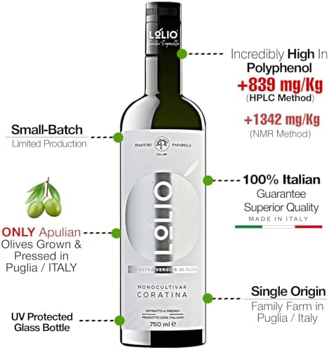 Swisense Fresh Italian Extra Virgin Olive Oil 750 ml – Cold Pressed, Very High Polyphenols +839 mg, Hydroxytyrosol‑Rich Phenolic EVOO,Unprocessed, Single Source Family Farm, Top 100 EVOOs in the World