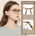 JiSoo Reading Glasses Women 2.5 Stylish Designer Readers 2.5, Womens Reading Glasses 2.5+ with Spring Hinge, Multicolor