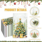 100 Pcs Christmas Paper Napkins Disposable Cocktail Napkins Golden Xmas Tree Guest Dining Table Bathroom Hand Towel for Winter Holiday Party Dinner