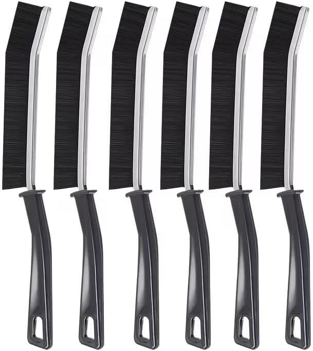 6 Pcs Hard Bristle Crevice Cleaning Brush - Grout & Gap Crevice Brush for Bathroom Gap, Corners, Window Tracks, Kitchen Sink, Tight Spaces and More Multifunctional Gap Brush