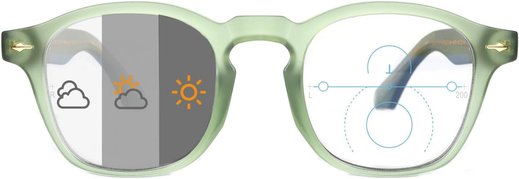 OKH Photochromic Progressive Multifocus Reading Glasses for Men Women Anti Blue Light Transition Multifocal Computer Readers