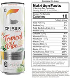 CELSIUS Sparkling Tropical Vibe, Functional Essential Energy Drink 12 Fl Oz (Pack of 12)