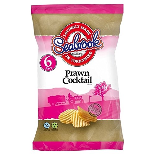 Seabrook Crinkle Cut Prawn Crisps 25g x 6 per pack - Pack of 2