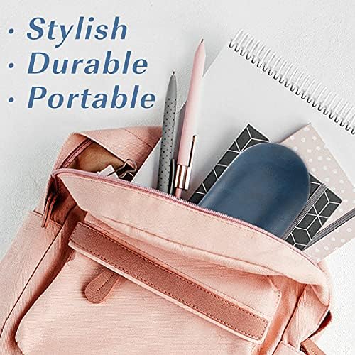 MoKo Double Eyeglass Case, Contact Lens Case with Mirror Tweezers Remover, 2 in 1 Double Sided Portable Contact Lens Box Holder Container Soak Storage Kit Sunglasses Pouch for Men & Women, Blue