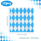 ASTARON 60pcs Bavaria Napkins for Oktoberfest Party Decoration - 33x33cm Disposable Paper for Munich Beer Tents Table Decoration - German Beer Festival Supplies