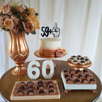 Happy 60th Birthday Cake Topper - 59+1 Middle Finger Cake Topper - Funny Sixty Years Old Birthday Party Supplies