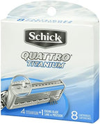 Schick Quattro Titanium Razor Blade Refills for Men - 8 Count