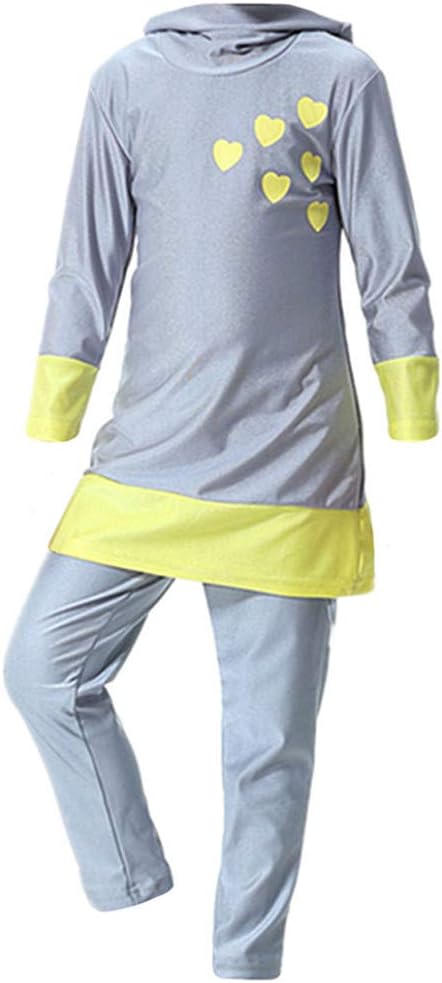 YEESAM Muslim Swimsuits for Girls Kids, Full Body Islamic Swimming Suits Burkini with Hijab Modest Swimwear