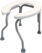 Portable Toilet Folding Bedside Commode Seat Shower Bench Lightweight Potty Chair Safety Steel Frame Non-Slip Leg Pad for Easy Transfer