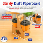 MT Products 2 Cup Drink Carrier 7.62" x 3.75" x 8.87" - Disposable Cup Holders for Transport - Made in USA