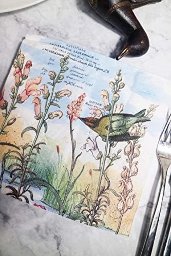 Zelten Colored Paper Napkins, 20 Count Shabby Chic Napkins for Wedding, Dinner Tea Party Shower Cocktail Napkins (Goose)