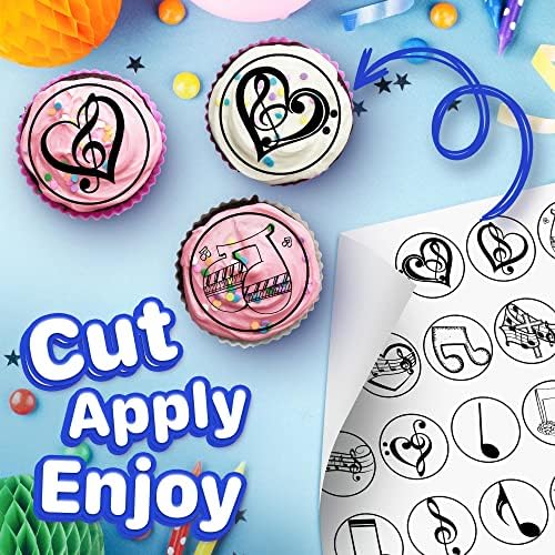 30 x Edible Cupcake Toppers Themed of Music Collection of Edible Cake Decorations | Uncut Edible on Wafer Sheet