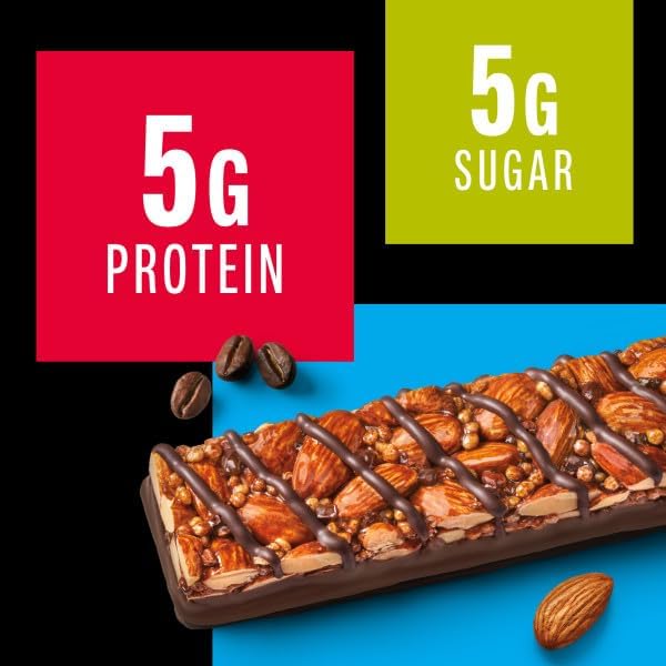KIND Healthy Snacks Bars, Dark Chocolate Mocha Almond, Gluten Free, Low Sugar, High Fiber Snacks, 5g Protein, 12 Count