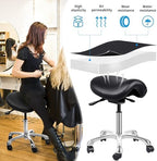 Saddle Stool- Rolling Spa Salon-Ergonomic Saddle Chair-Esthetician Chair -Swivel Wheels Stool for Beauty, Hair, Massage, Lab, Kitchen, Clinic- Home Office