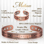 Lymphatic Drainage Ring & Copper Bracelet for Women, Magnetic Copper Bracelet and Magnetic Lymph Detox Ring, 100% Solid Pure Copper Jewelry Gift