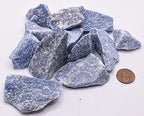 1 lb Blue Quartz Rough Stones Sparkling Reiki Crystal for Rock Tumbling and Lapidary Natural Gemstone Crystal Mineral Raw Specimens - Madagascar