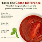 Cento Organic Certified San Marzano Whole Peeled Tomatoes 28 Oz (Pack of 6), Canned Plum Tomatoes in Thick Puree with Basil, Grown and Processed in Italy