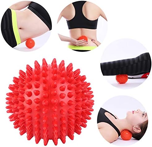 Massage Ball, Spiky Massage Ball, Durable Plastic Massage Roller, Body Spiky Balls, Fitness Finger Relax Tool Plastic Durable Sport Ball, Soft Protable Spiky Ball for Foot Release Pain(Red 7.5 cm)
