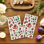 Horaldaily 100 Spring Summer Disposable Paper Decorative Guest Napkins, Strawberry Hand Towel for Party Lunch Dinner Kitchen Bathroom