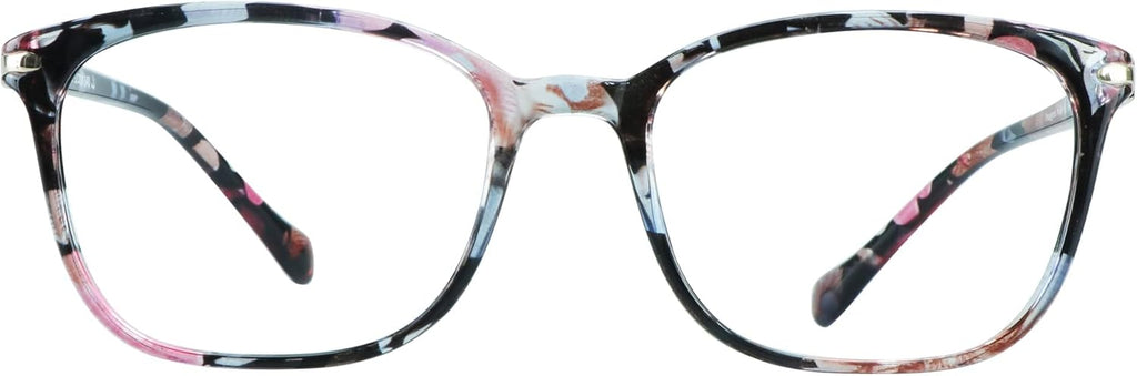 VisionGlobal Blue Light Blocking Glasses for Women, Computer Reading, TV Glasses, Stylish Square Frame(+3.50 Magnification)