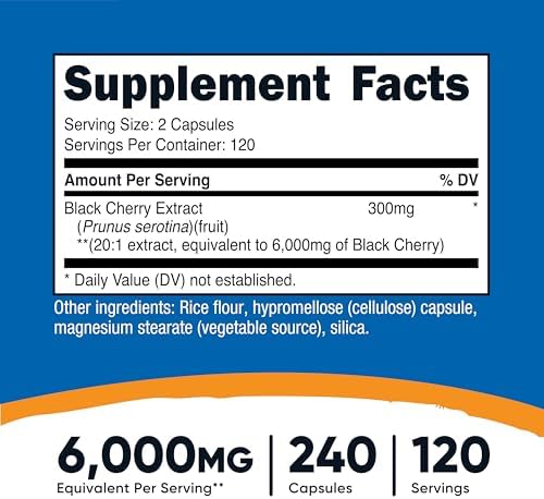 Nutricost Black Cherry Extract 240 Capsules for 120 Servings - Vegan, GMO-Free, Gluten-Free