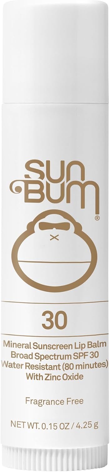 Sun Bum SPF 30 Mineral Sunscreen Lip Balm - Hawaii Act 104 Compliant (Octinoxate & Oxybenzone Free) - Zinc-Based Broad Spectrum UVA/UVB Lip Protection - 0.15 oz Stick