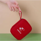 Medicine Pouch Pill Pocket Mini Travel First Aid Bag Outdoor Portable First Aid Kit Empty Red Small Medical Bag Family Emergency Medical Kit Waterproof Oxford Zipper Pouch Hiking Survival Supplies